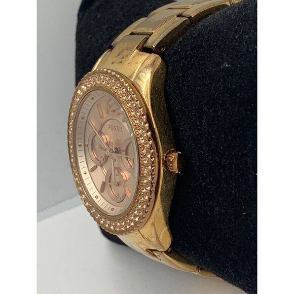 Fossil ES3590 Women's Stainless Steel Analog Rose Gold Dial Quartz Watch RU29 - Picture 3 of 11